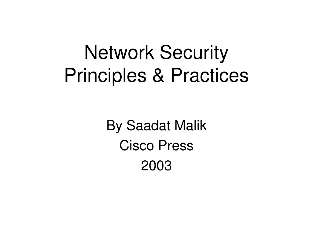 network security principles practices
