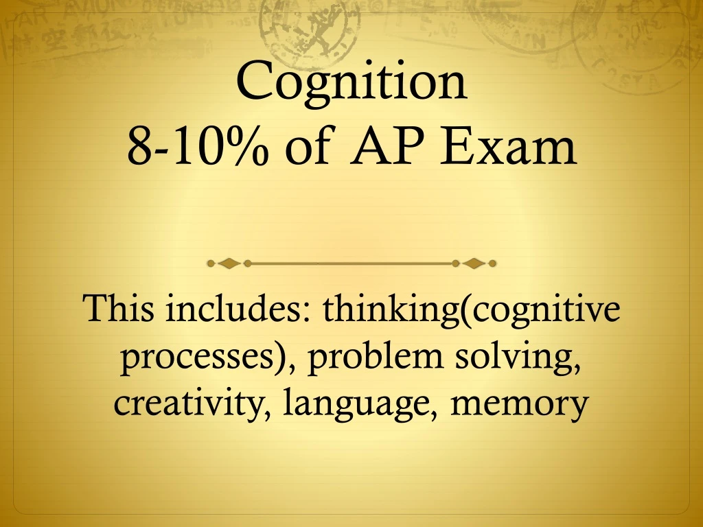 cognition 8 10 of ap exam