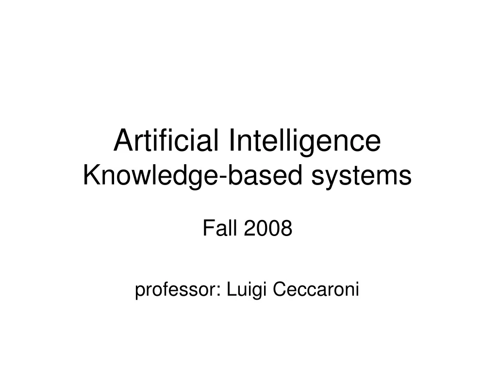 artificial intelligence knowledge based systems