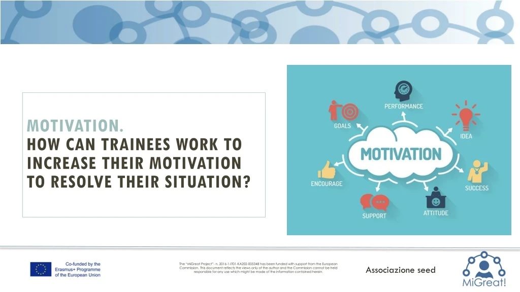 motivation how can trainees work to increase their motivation to resolve their situation