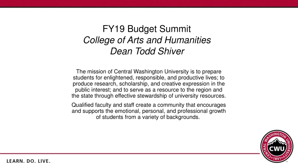 fy19 budget summit college of arts and humanities