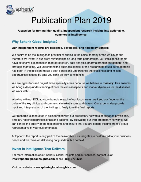 Publication Plan 2019