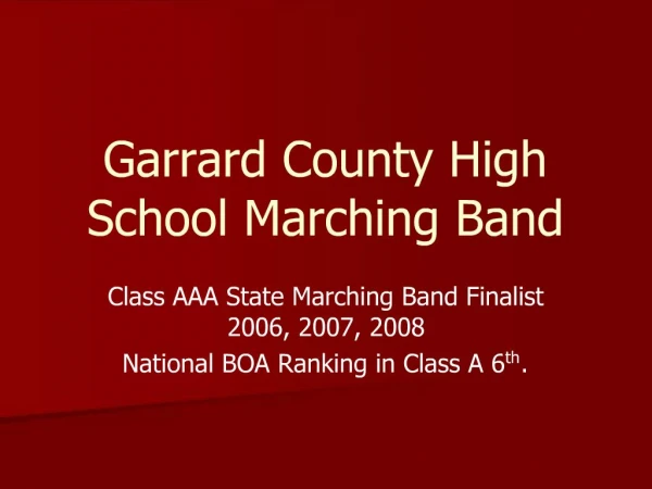 Garrard County High School Marching Band