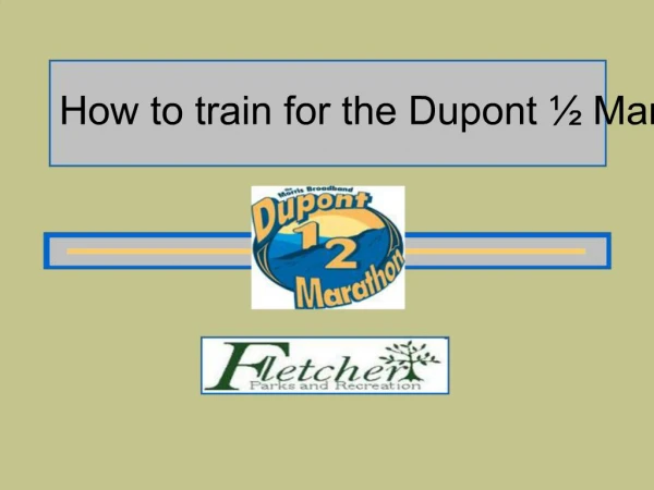 How to train for the Dupont Marathon