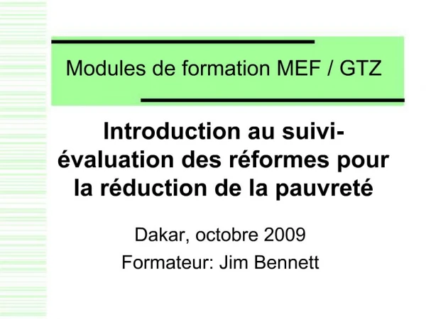 Modules de formation MEF