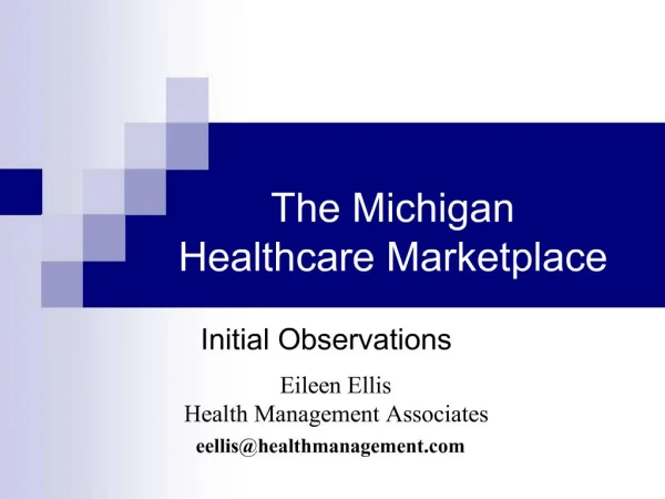The Michigan Healthcare Marketplace