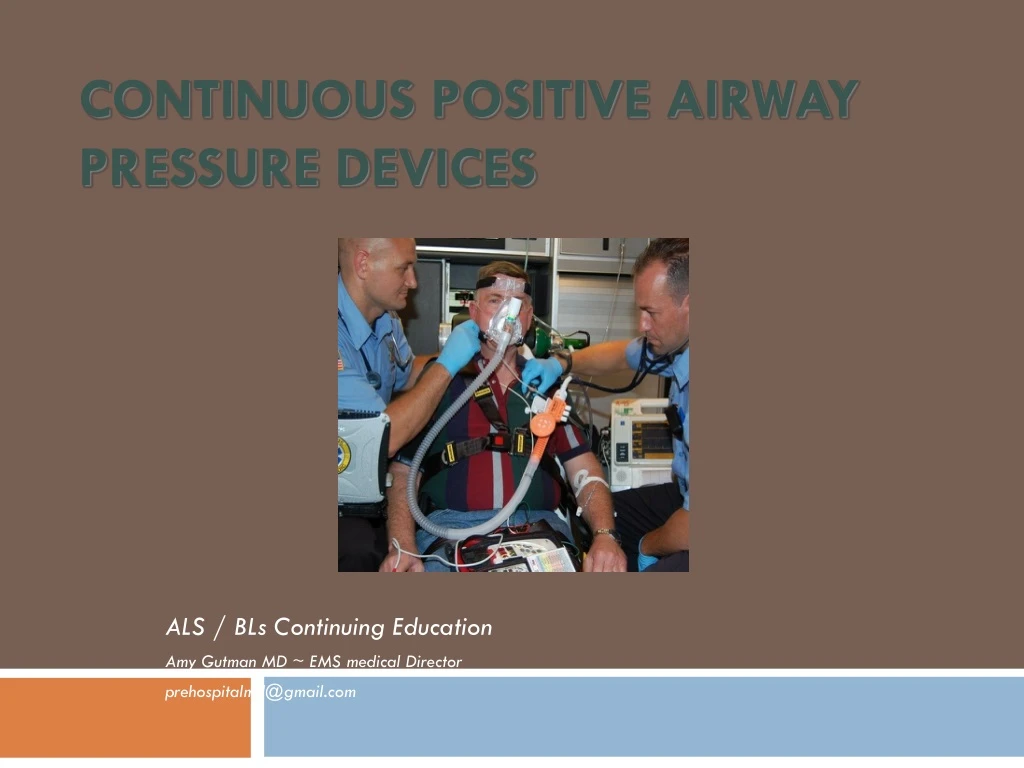 continuous positive airway pressure devices