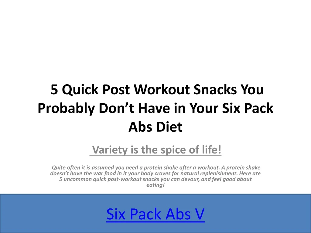 5 quick post workout snacks you probably don t have in your six pack abs diet