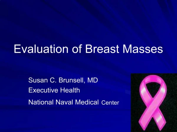 Evaluation of Breast Masses