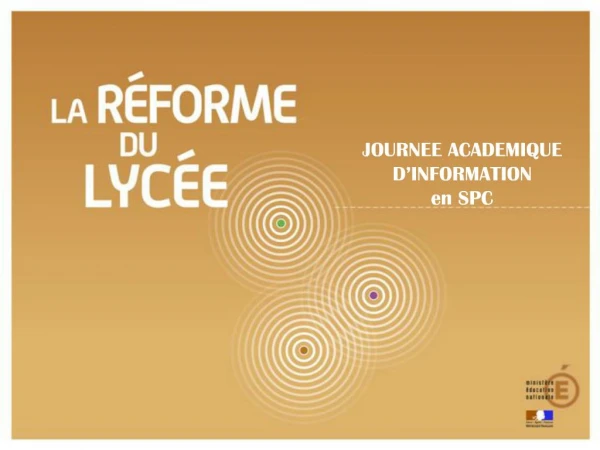 JOURNEE ACADEMIQUE D INFORMATION en SPC