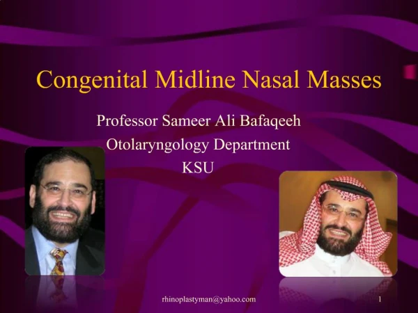 Congenital Midline Nasal Masses