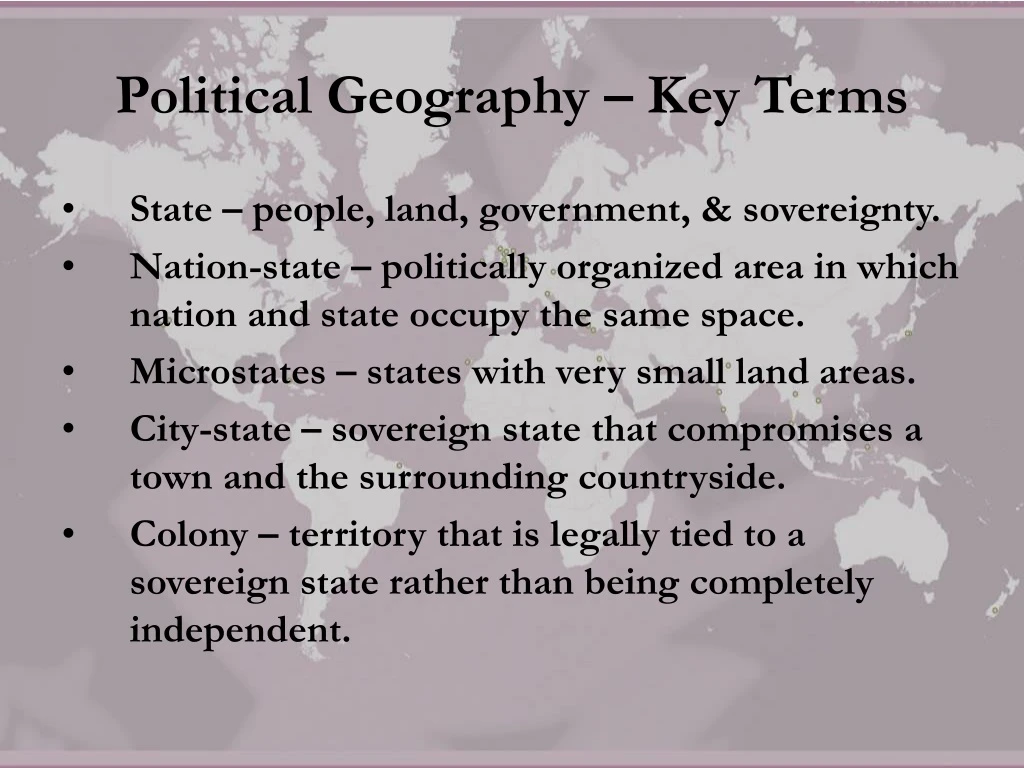 political geography key terms