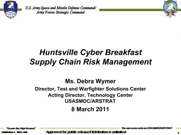 Huntsville Cyber Breakfast Supply Chain Risk Management