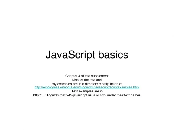 JavaScript basics