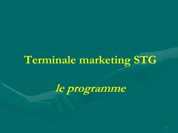 Terminale marketing STG le programme