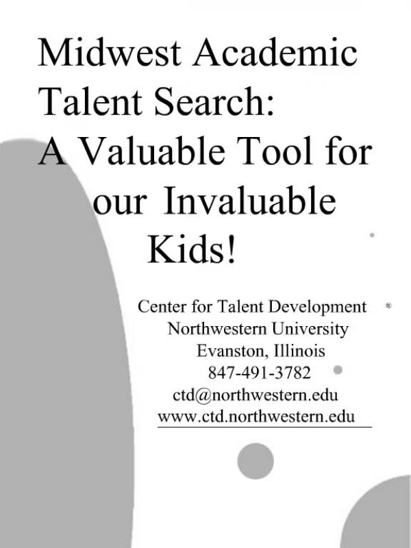 Midwest Academic Talent Search: A Valuable Tool for our Invaluable Kids