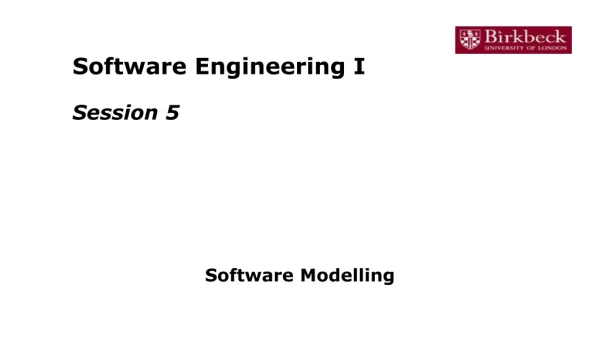 Software Engineering I Session 5