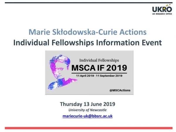Marie Sk?odowska -Curie Actions Individual Fellowships Information Event