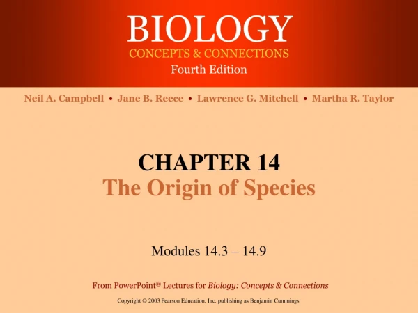 CHAPTER 14 The Origin of Species