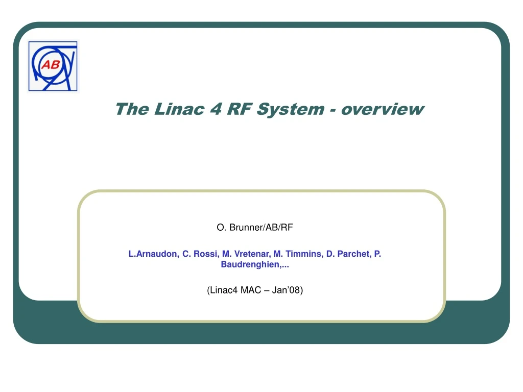 the linac 4 rf system overview