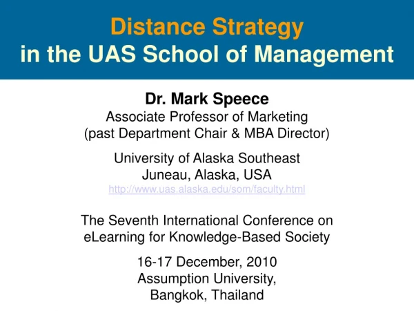 Distance Strategy in the UAS School of Management