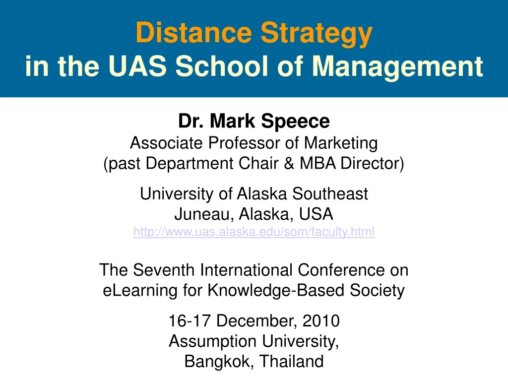 distance strategy in the uas school of management