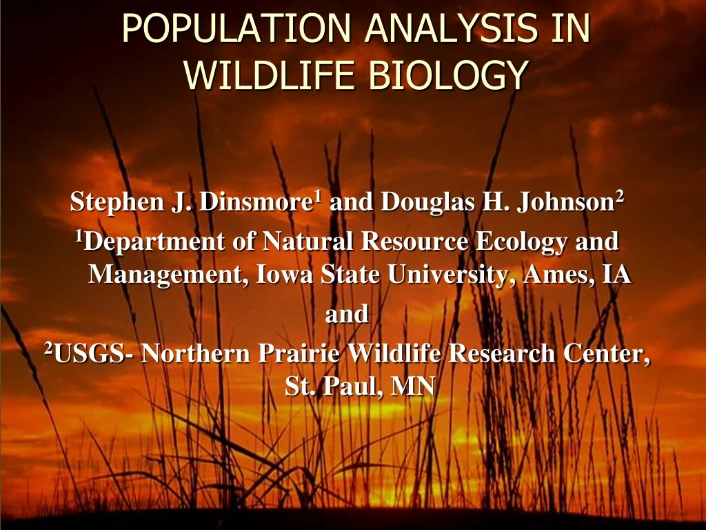 population analysis in wildlife biology