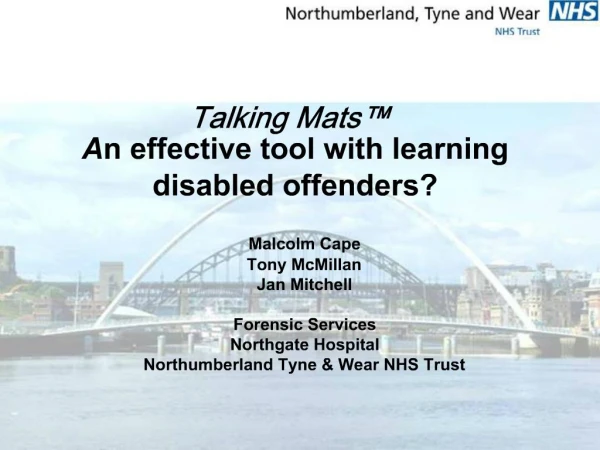 Talking Mats An effective tool with learning disabled offenders