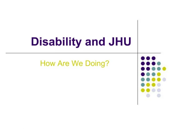 Disability and JHU