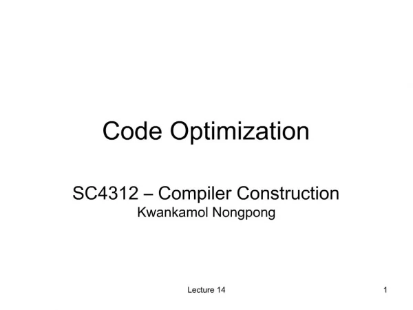 Code Optimization