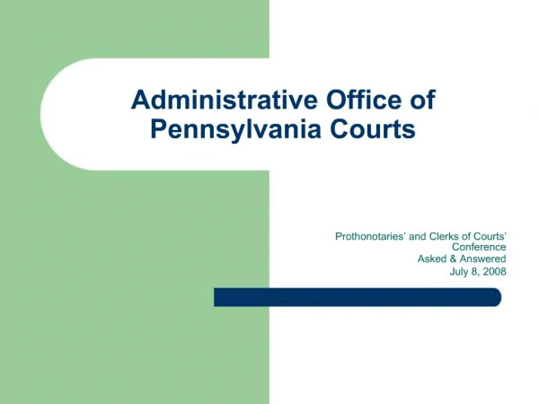 Administrative Office of Pennsylvania Courts