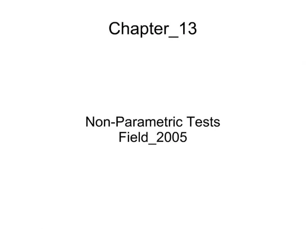 What are non-parametric tests