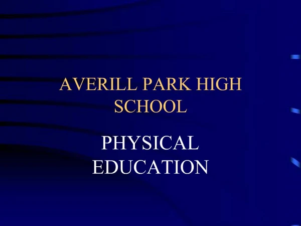 AVERILL PARK HIGH SCHOOL