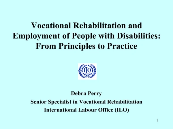 Vocational Rehabilitation and Employment of People with Disabilities: From Principles to Practice