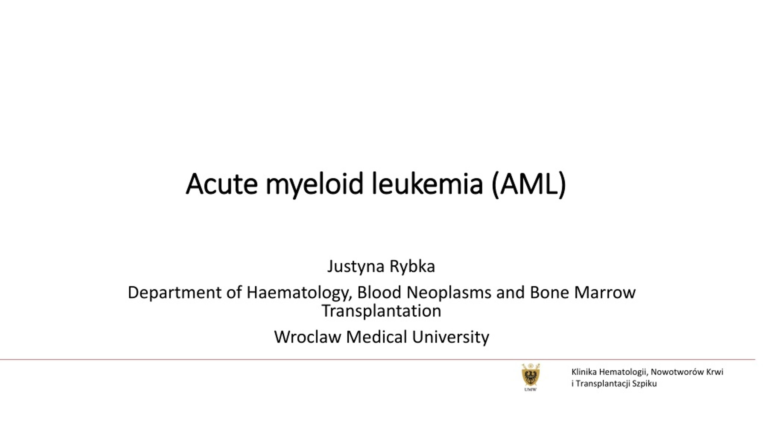 PPT - Acute myeloid leukemia (AML) PowerPoint Presentation, free ...