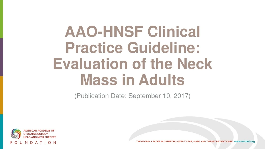 aao hnsf clinical practice guideline evaluation of the neck mass in adults