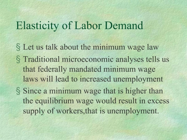 Elasticity of Labor Demand