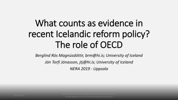 What counts as evidence in recent Icelandic reform policy? The role of OECD