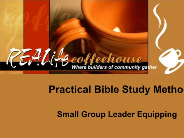 Practical Bible Study Methods Small Group Leader Equipping