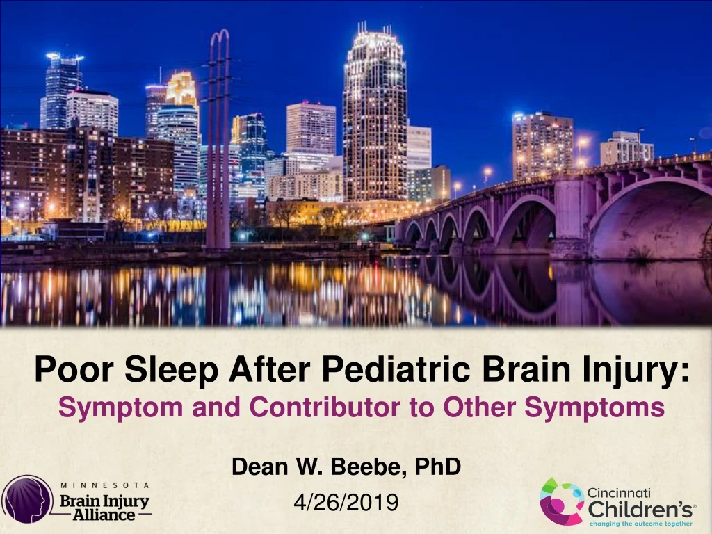 poor sleep after pediatric brain injury symptom
