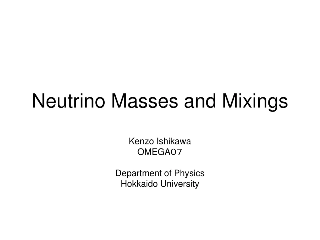 neutrino masses and mixings