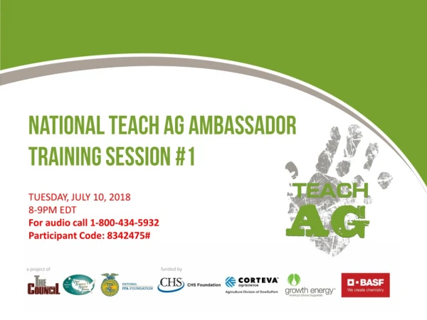 National Teach Ag Ambassador Training Session #1