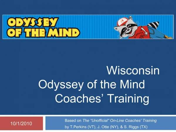 Wisconsin Odyssey of the Mind Coaches Training