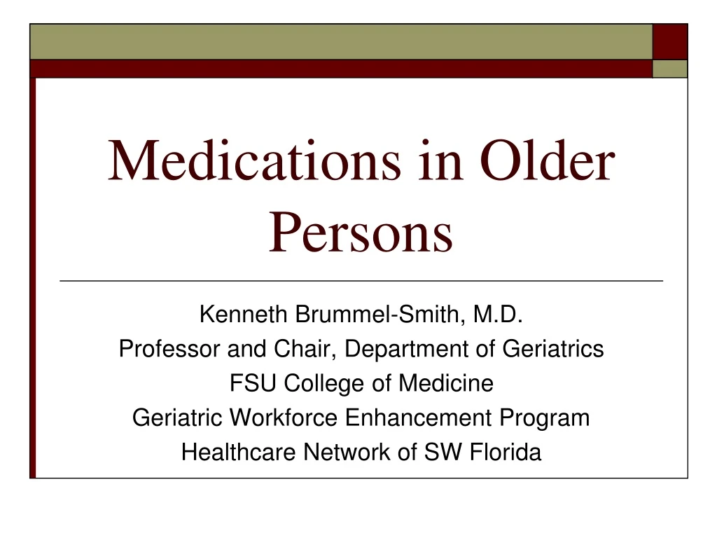medications in older persons
