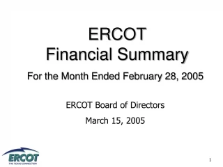 ERCOT Financial Summary - slide 1