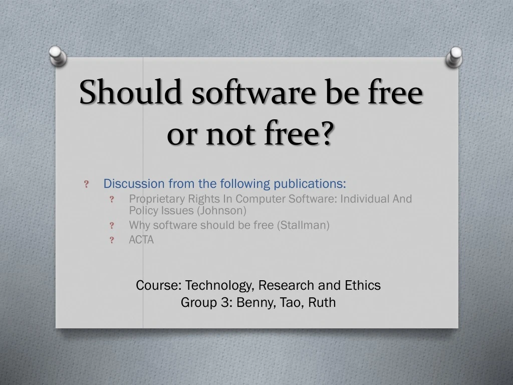 should software be free or not free