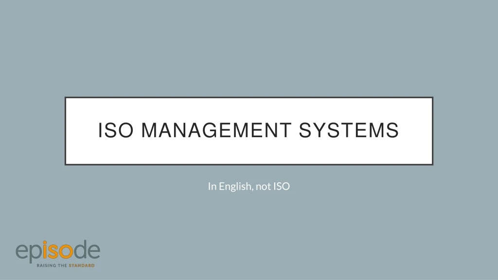 iso management systems