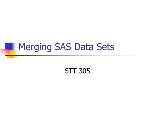 Merging SAS Data Sets