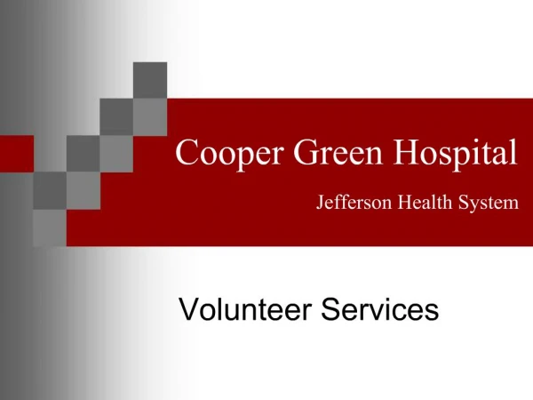 Cooper Green Hospital Jefferson Health System