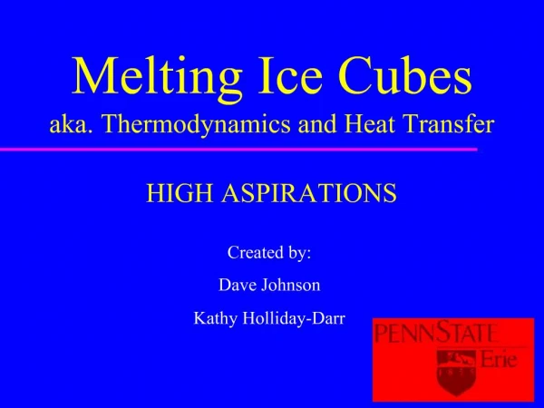 Melting Ice Cubes aka. Thermodynamics and Heat Transfer